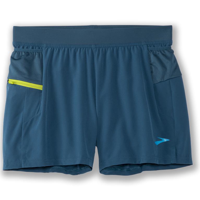 Brooks SHERPA 5 2-IN-1 Running Shorts Mens Canada - Alpine/SteelBlue/Bright Moss (IWO270395)